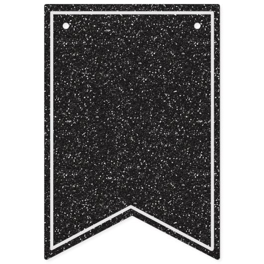 Modern Zwart & Wit Elegant Gewoon Getrouwd Vlaggetjes (Eerste vlag)