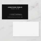 Modern zwart wit Elegant Minimalistische Sjabloon Visitekaartje (Voorkant / Achterkant)