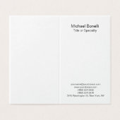 Modern Zwart & Wit Elegant Plain Professional Visitekaartje (Buitenkant ongevouwen)