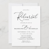 Modern zwart-wit elegant repetitiediner kaart (Voorkant)