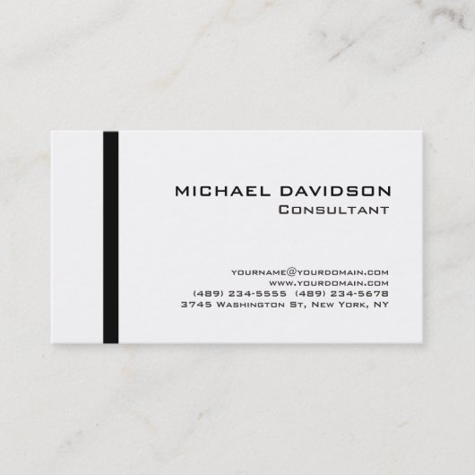Modern zwart-wit elegant stijlvol visitekaartje (Voorkant)
