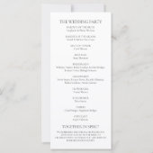 Modern zwart-wit elegant trouwprogramma (Achterkant)