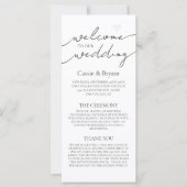 Modern zwart-wit elegant trouwprogramma (Voorkant)