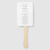 Modern zwart-wit elegant trouwprogramma handwaaier (Voorkant)