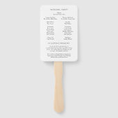 Modern zwart-wit elegant trouwprogramma handwaaier (Achterkant)