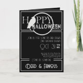 Modern Zwart Wit Elegant Volwassen Halloween Party (Voorkant)