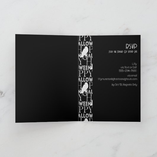 Modern Zwart Wit Elegant Volwassen Halloween Party (Binnen)