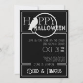 Modern Zwart Wit Elegant Volwassen Halloween Party Kaart (Voorkant)