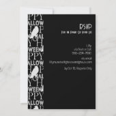 Modern Zwart Wit Elegant Volwassen Halloween Party Kaart (Achterkant)