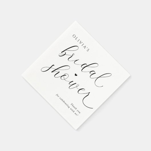 Modern zwart-wit Elegant Vrijgezellenfeest Servet (Hoek)