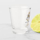 Modern zwart-wit elegante 50e verjaardag shot glas (Links)