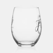 Modern zwart-wit elegante 50e verjaardag wijnglas zonder voet (Links)