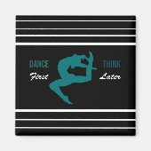 Modern zwart, wit en Blauwgroen dans Quote Magneet (Voorkant)