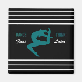 Modern zwart, wit en Blauwgroen dans Quote Magneet