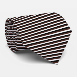 Modern zwart, wit en bruin pinstripe strepen stropdas
