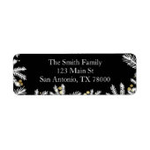 Modern zwart-wit en Gold kerstretour-adres Etiket (Voorkant)