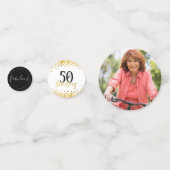 Modern Zwart Wit en Goud 50 en Fabulous Confetti (Achterkanten)