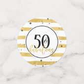 Modern Zwart Wit en Goud 50 en Fabulous Confetti (Kleine voorkant)