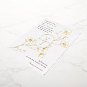 Modern zwart, wit en goud, bloemige trouw goud folie uitnodiging (Gedraaid)