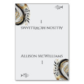 Modern zwart wit en goud bruiloft - Vis Kaart (Voorkant)