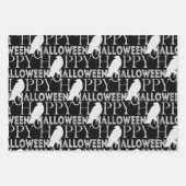 Modern Zwart Wit en Goud Chique Volwassen Hallowee Inpakpapier Vel (Voorkant 3)