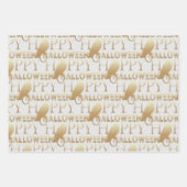 Modern Zwart Wit en Goud Chique Volwassen Hallowee Inpakpapier Vel (Voorkant 2)