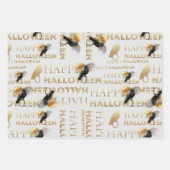 Modern Zwart Wit en Goud Chique Volwassen Hallowee Inpakpapier Vel (Voorkant 2)