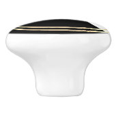 Modern Zwart, Wit en Goud Keramische Knop (Zijkant)