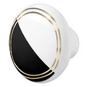 Modern Zwart, Wit en Goud Keramische Knop (Rechts)