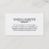 Modern zwart-wit en goud visitekaartje (Achterkant)