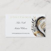 Modern Zwart Wit en Goud Wedding-Registry Visitekaartje (Achterkant)