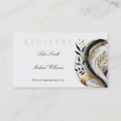 Modern Zwart Wit en Goud Wedding-Registry Visitekaartje (Voorkant)
