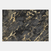 Modern zwart, wit en gouden marmer inpakpapier vel (Voorkant 2)