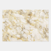 Modern zwart, wit en gouden marmer inpakpapier vel (Voorkant)