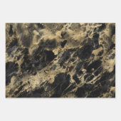 Modern zwart, wit en gouden marmer inpakpapier vel (Voorkant 3)