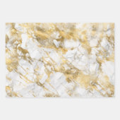 Modern zwart, wit en gouden marmer inpakpapier vel (Voorkant 2)