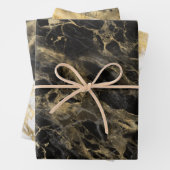 Modern zwart, wit en gouden marmer inpakpapier vel (In situ)