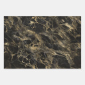 Modern zwart, wit en gouden marmer inpakpapier vel (Voorkant)