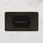 Modern zwart-wit en goudlegant Hallo Visitekaartje (Voorkant)