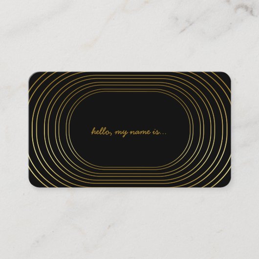 Modern zwart-wit en goudlegant Hallo Visitekaartje (Voorkant)