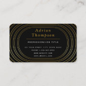 Modern zwart-wit en goudlegant Hallo Visitekaartje (Achterkant)