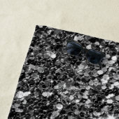 Modern zwart wit en grijs glitter strandlaken (In situ)