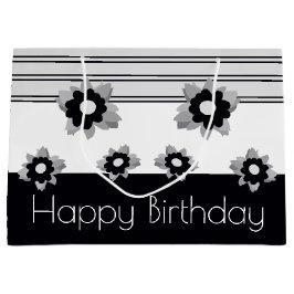 Modern zwart wit en grijs groot cadeauzakje