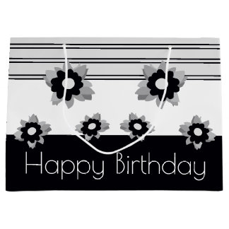 Modern Zwart Wit En Grijs Groot Cadeauzakje