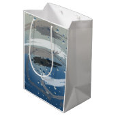 Modern zwart, wit en grijs penseelstreek Dank u Medium Cadeauzakje (Achterkant Gekanteld)