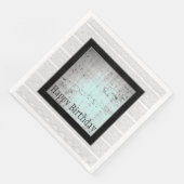 Modern zwart wit en grijs servet (Hoek)