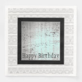 Modern zwart wit en grijs servet (Voorkant)