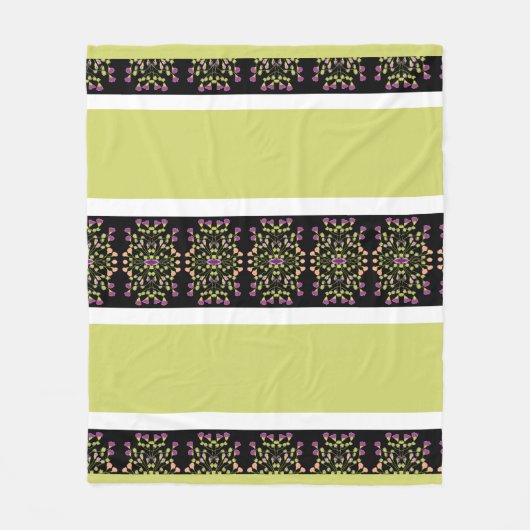 Modern zwart wit en groen fleece deken (Voorkant)