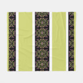 Modern zwart wit en groen fleece deken (Voorkant (Horizontaal))