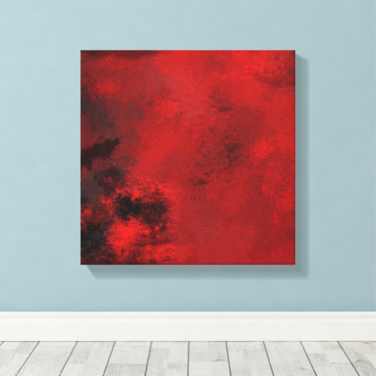 Modern zwart-wit en rood Abstract - creatief en ar Canvas Afdruk (Insitu (Houten vloer))